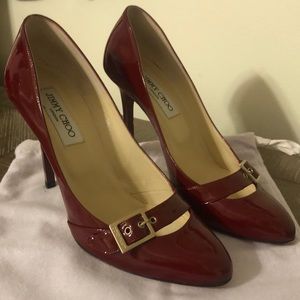Jimmy Choo Red Patent Leather Heels Sz 37